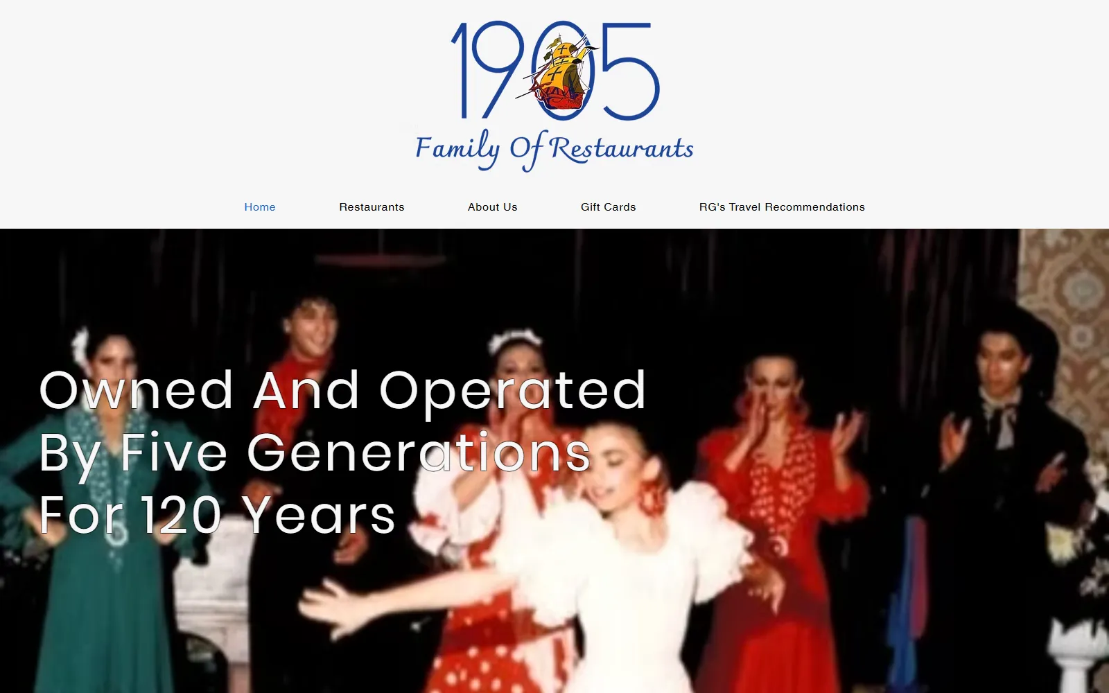 1905 Family of Restaurants website